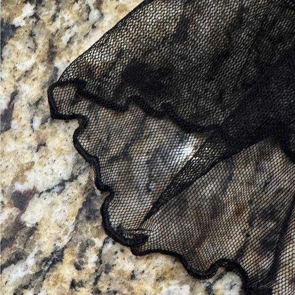 Frederick's of Hollywood Black Sheer Chemise with Floral Embroidery Size XL - Picture 9 of 10